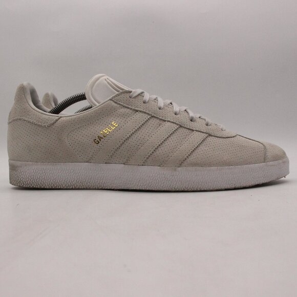 Adidas Gazelle Men's Size 12 Gray One Gold Metallic Athletic Sneakers BZ0027